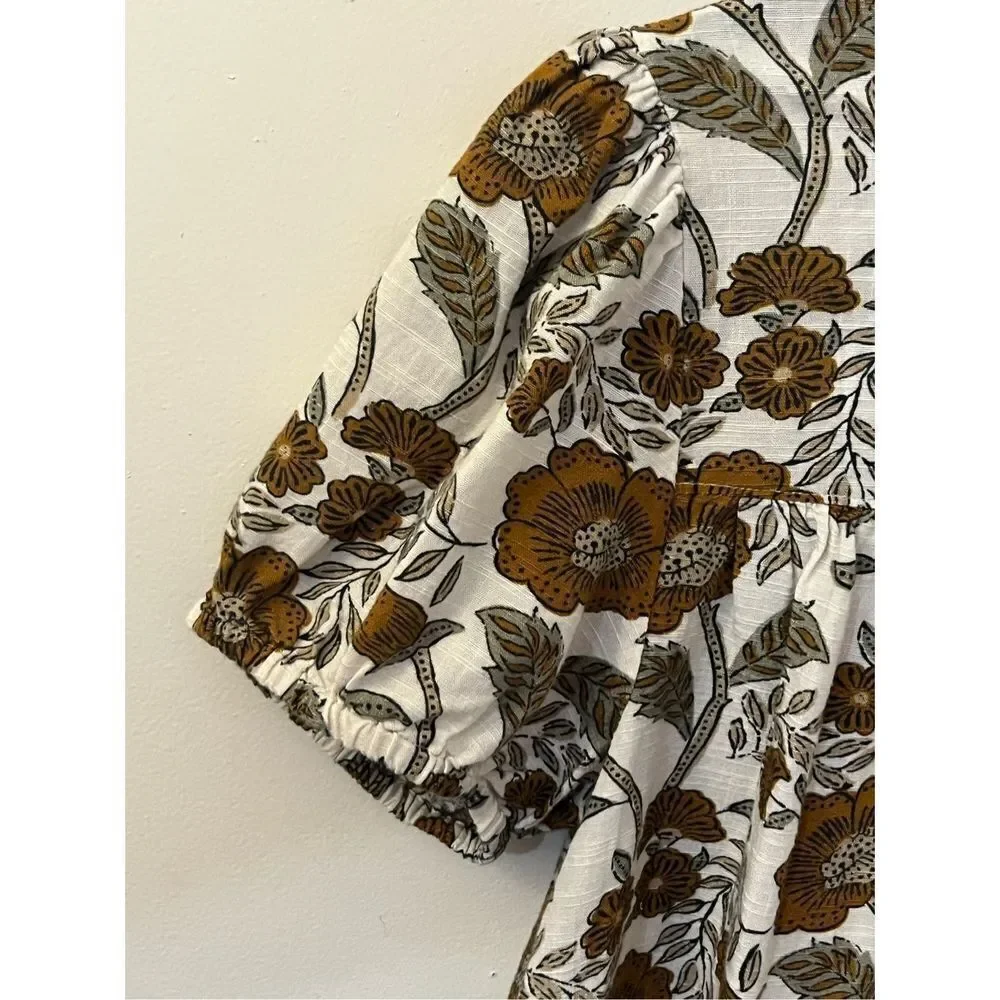 Faherty Juliet Button Down Blouse M - Picture 4 of 6